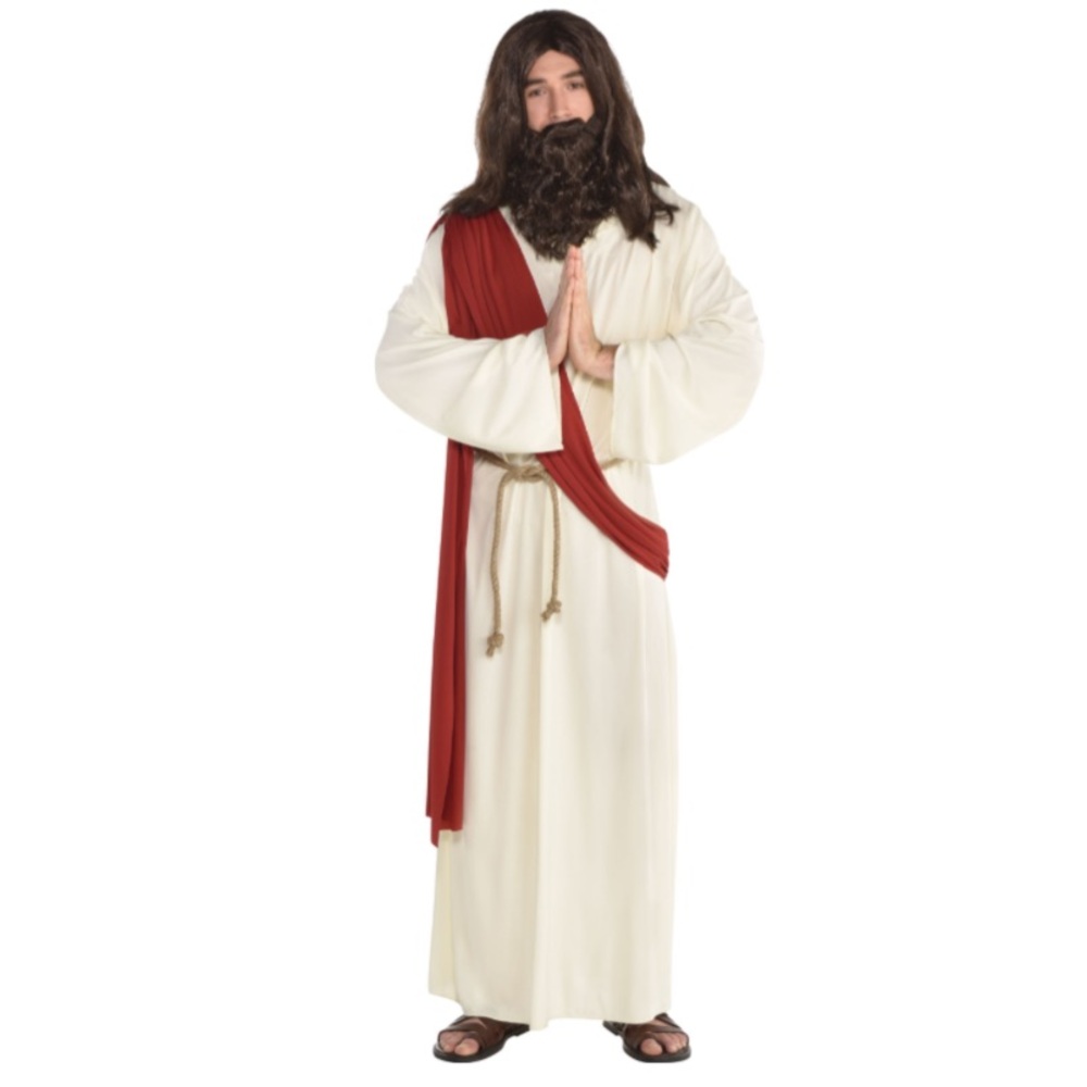 Jesus Costume with wig for adults NEW cream and Red fits up to size 44